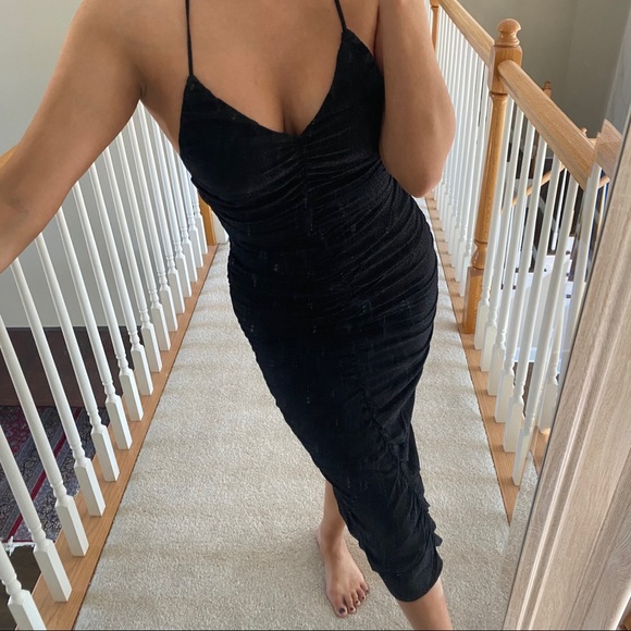 Zara DRAPED DRESS WITH OPEN BACK - Picture 5 of 6